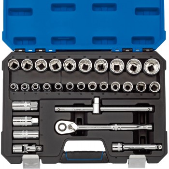 Metric Socket Set, 1/2&rdquo; Sq. Dr. (30 Piece)