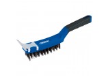 4 Row Carbon Steel Wire Scratch Brush with Scraper, 285mm