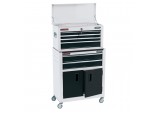 Combined Roller Cabinet and Tool Chest, 6 Drawer, 24”, White