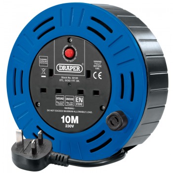 230V Twin Socket Cable Reel, 10m
