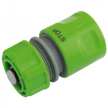 Garden Hose Connector with Water Stop Feature, 1/2&rdquo;