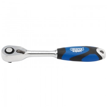 Soft Grip Reversible Ratchet, 1/4&rdquo; Sq. Dr., 72 Tooth