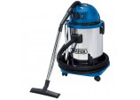 Wet & Dry Vacuum Cleaner with Stainless Steel Tank, 50L, 1400W & 230V Power Tool Socket