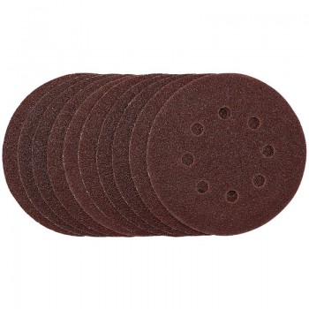 Sanding Discs, 125mm, Hook & Loop, 40 Grit, (Pack of 10)
