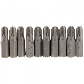 PZ Type Insert Bit, 1/4&rdquo; Hex, 25mm Long, No.3 (Pack of 10)