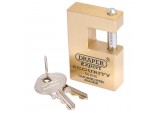 Draper Expert Close Shackle Solid Brass Padlock with Hardened Steel Shackle, 2 Keys, 56mm