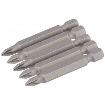 PZ Type Insert Bit, 1/4&rdquo; Hex, 50mm Long, No.1 (Pack of 5)