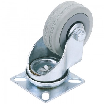 Swivel Plate Fixing Rubber Castor, 75mm Diameter, S.W.L. 70kg