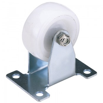 Fixed Plate Fixing Nylon Wheel, 50mm Diameter, S.W.L. 75kg Fixed Plate Fixing Nylon Wheel, 50mm Diameter, S.W.L. 75kg