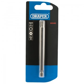 Draper TX-STAR® Insert Bit, 1/4&rdquo; Hex, 100mm Long, T27 (Pack of 1)