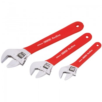 Draper Redline Soft Grip Adjustable Wrench Set (3 Piece) Draper Redline Soft Grip Adjustable Wrench Set (3 Piece)