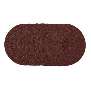 Fibre Sanding Discs, 125mm, 24 Grit, (Pack of 10)