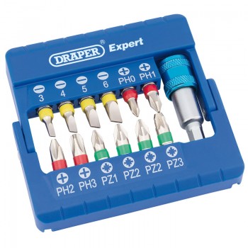 Coloured Screwdriver Bit Set With Magnetic Holder (13 Piece) Coloured Screwdriver Bit Set With Magnetic Holder (13 Piece)