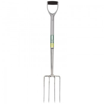 Extra Long Stainless Steel Garden Fork with Soft Grip
