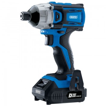 D20 20V Brushless Impact Driver, 1/4&rdquo; Hex, 180Nm, 2 x 2.0Ah Batteries, 1 x Charger
