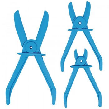 Flexible Hose Clamp Set with 90 Degree Jaws (3 Piece) Flexible Hose Clamp Set with 90 Degree Jaws (3 Piece)