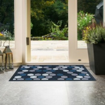 Scrape N Sorb Mat 40 x 60cm - Hexagonal Blue