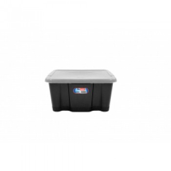 Storage Box Black Base And Clear Lid - 24Lt