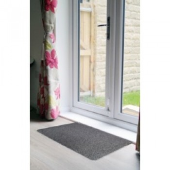 Dirt Guard Plain Cotton Barrier Doormat 50 x 80cm - Light Grey