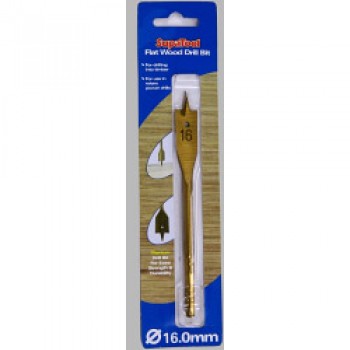 Titanium Coated Flat Wood Drill Bits - 16mm