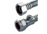 Flexi Tap Connector 15mm x 1/2 x 50cm + Iso Valve - 9.5mm