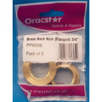 Brass Back Nuts - Flanged 3/4