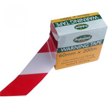 Red/White Warning Tape - 60mm x 200m